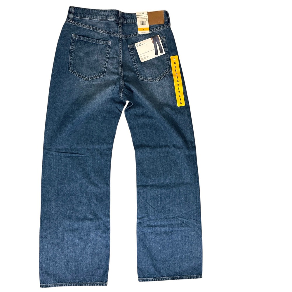 NWT Aeropostale‎ Women's Size 8 High Rise Full Wide Leg Jeans Dark Wash 5-pocket - Picture 4 of 16